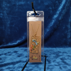 Excellent Wholesale New Design <b>Unicorn</b> Carved Brass Square Bookmark Hot Sale Gradient Color Golden Plated Pendant - Product Image 5