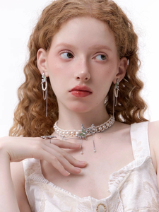 قلادة فراشة فرنسية عتيقة من الصدف الأخضر النعناعي، قلادة فاخرة راقية - Product Image 3