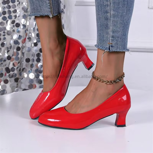 Nouveauté - Chaussures à talons pour femmes grandes tailles avec semelles en caoutchouc de qualité, bout pointu, tendances de la mode estivale, talons bas pour femmes - Product Image 1
