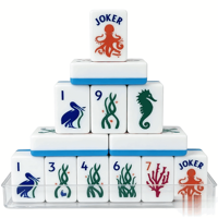 Tuiles de Mahjong Américaines en Cristal Uniques et Modernes, Colorées, à Couche Unique, 160 Pièces Durables pour Jeux de Société en Famille, Personnalisables