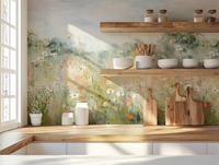Groothandel Impressionistische Wildflower Meadow Muurschildering Behang Op Maat Zachte Pastelkleurige Waterdichte Wanddecoratie Moderne Woonkamer Slaapkamer