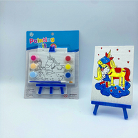 Minicabezal de pintura preimpresa para niños, kit educativo de pintura en lienzo