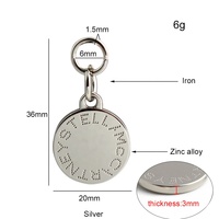 Étiquette ronde en alliage de zinc auto-adhésive en métal Étiquette laser LOGO à bord découpé au laser pour bagages et accessoires de vêtement Plaque signalétique personnelle pour animaux de compagnie