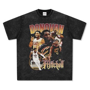 เสื้อยืดลำลอง Clarkson Curry ลายพิมพ์ตัวอักษร Irving James Morant สไตล์อเมริกันสตาร์ ผ้าฝ้ายระบายอากาศดี ทรงหลวม สไตล์เรโทร - Product Image 6