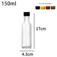 Botol Kaca Heksagonal FLINT Desain Baru 100ml dengan Tutup Sekrup Perak PP18 untuk Botol Bumbu & Minyak Saus