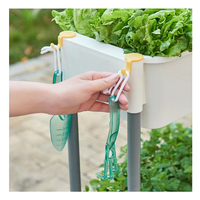 Chariot de jardinage vertical réglable en hauteur pour balcon de maison mobile, avec plateau de culture pour légumes et herbes, roues verrouillables et crochets latéraux