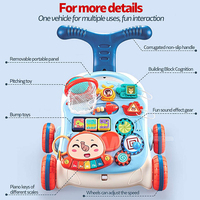 Marchette d'apprentissage pour bébé avec Table de divertissement à roulettes, Center d'activités éducatives précoces pour enfants