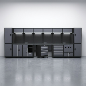 Armoire à outils multifonctionnelle en acier inoxydable sur mesure pour <span class=keywords><strong>garage</strong></span> d'usine, établi de rangement robuste - Product Image 1