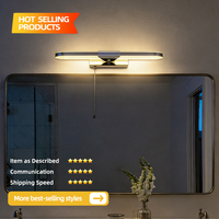 Applique murale de salle de bain LED chromée en ABS mat au design moderne, lampe de miroir certifiée CE RoHS IP20/IP44