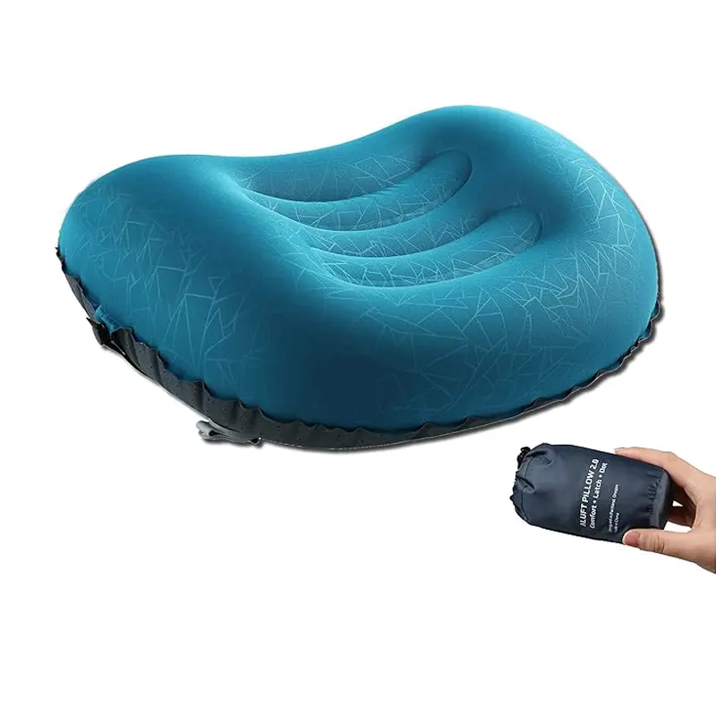 Venta caliente de fábrica Almohada de viaje Cojín de cabeza de viaje Almohada de camping Almohada de playa inflable de viaje