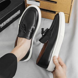 Chaussures décontractées à enfiler pour hommes, nouveau modèle, avec pompons, en caoutchouc de qualité supérieure, mocassins confortables pour l'automne - Product Image 6