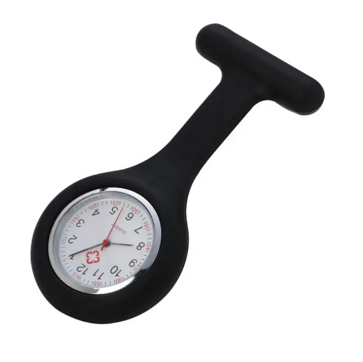 Reloj de silicona ecológico de alta calidad para enfermera, pulsera con estampado de logotipo personalizado para pecho, artículo promocional, Fob