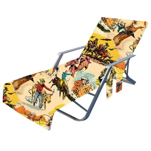 Conjuntos de capas para cadeira de praia, capas personalizadas confortáveis para viagem e acampamento com estampa de vaca