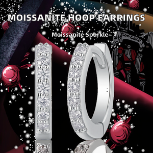 Fine Jewelry Women's Platinum Plated S925 <b>Silver</b> Premium Luxury GRA Certified Brilliant Cut VVs1 Moissanite Hoop <b>Dangle</b> <b>Earrings</b> - Product Image 2