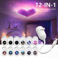 Lampu Malam Proyektor Langit Berbintang USB Lampu Suasana Galaksi Dapat Disesuaikan dengan Leher Angsa Fleksibel untuk Lampu Malam Romantis Rumah Mobil