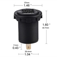 Voltmètre-ampèremètre DC 12V 24V 2 en 1 avec affichage numérique LED rond pour voiture, camion, marine