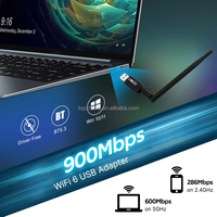 Adaptador USB WiFi 6 BT5.3 Combo sin Controladores, Dongle WiFi Inalámbrico, Dispositivo USB 2.4G 5GHz, Plug and Play, Dongle de Red AX900