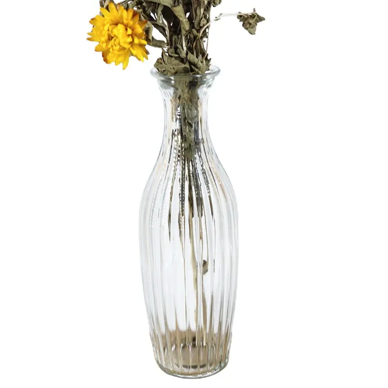 CD-179 заводская цена цветная полосатая стеклянная ваза современная модная декорация высокие вазы для свадьбы