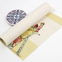 Sets de table carrés vierges en coton et lin pour sublimation, pour table à manger et mariage