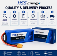 Paket Baterai Lithium Ion 22.2V 40Ah 400Wh/kg Jangkauan Jauh untuk Drone UAV, Detektor UAV, UAV VTOL, UAV Sayap Tetap, dan Motor UAV