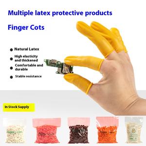 Commercio all'ingrosso monouso guanti protettivi di sicurezza vari colori Anti-statico ispessito Anti-Slip a prova di polvere culle per dita in lattice - Product Image 6