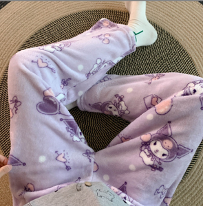 Nuovi Pantaloni Pigiama in Flanella con Motivi Cartoon per <span class=keywords><strong>Uomo</strong></span> e Donna, Autunno/Inverno; Foderati in Pile Corallo per Maggiore Calore; Abbigliamento Casual a Tutta Lunghezza - Product Image 3