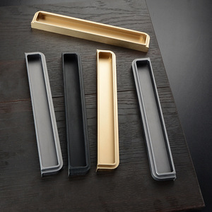 Modern Minimalist <strong>Black</strong> Aluminum Alloy Wardrobe Handle for Hotels Extended Drawer <strong>Knob</strong> with Cabinet <strong>Door</strong> Pull - Product Image 3