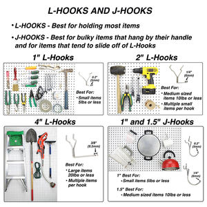 Juego de Ganchos Multifuncionales para Tablero de Herramientas, con Caja de Almacenamiento Metálica Reutilizable, para Organización del Hogar - Product Image 5