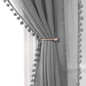 Finestra per la casa di lusso <span class=keywords><strong>tende</strong></span> in Tulle Voile trasparente pompon Rideau Voilage <span class=keywords><strong>palline</strong></span> nappe <span class=keywords><strong>con</strong></span> Pom Pom per soggiorno - Product Image 2