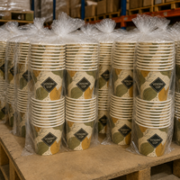 Gobelet en fibre de paille de blé non blanchie, écologique, de qualité alimentaire, avec revêtement PE et couvercles bombés pour café