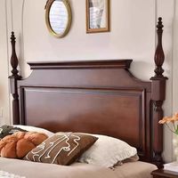 Lit de luxe classique français en bois de bouleau massif peint crème antique, lit traditionnel européen