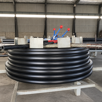 Tuyau d'irrigation en polyéthylène haute densité (HDPE) à haute résistance, noir et bleu rayé, pour projets de distribution d'eau agricole