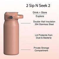 Nouvelle conception – Bouteille d'eau portable isotherme en acier inoxydable de 500 ml, écologique, avec paille, idéale pour les voyages