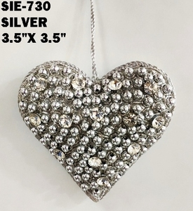 Beautiful Handmade Zari Embroidery Heart in Custom Christmas Hanging Ornament Shape Trusted Supplier Manufacturer's Zari Flower - Product Image 5