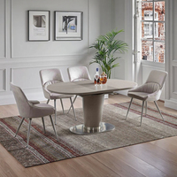 Table à manger extensible moderne à hauteur réglable pour 8 personnes, pieds en acier inoxydable, plateau en pierre frittée, mobilier pour la maison, hôtel, bar à domicile