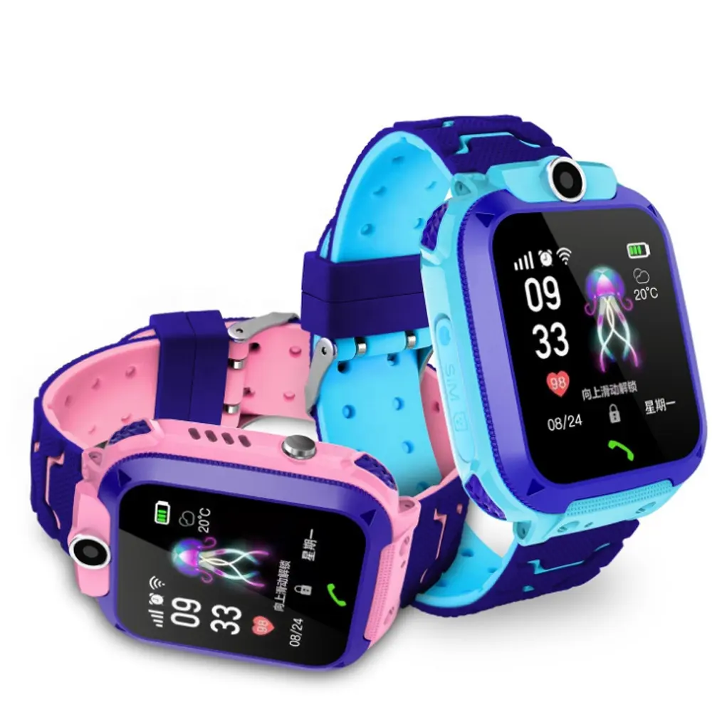 2023 Populaire Kinder Smartwatch Anti Verloren Sos Call Q12 Ip67 Waterdichte Camera Smart Watch Mobiele Telefoon Gps Tracker Horloge