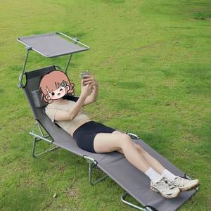 Multi Functional Folding Bed Office Bed Detachable Pillow Portable Beach Chair Beach Pool Terrace Chair - Product Image 4