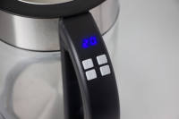 Bouilloire en verre sans fil intelligente 1,7 L, double isolation, contrôle numérique multi-températures, arrêt automatique, mode maintien au chaud, design moderne, usage domestique