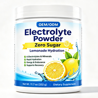 Poudre d'électrolytes sans sucre pour boisson hydratante, marque privée, 6 minéraux électrolytiques, saveur limonade, fabricant OEM, produits alimentaires
