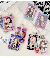 Diy baru desain Custom gantungan kunci foto Kpop kartu foto akrilik tempat kartu foto akrilik bingkai foto pemegang dudukan foto plastik
