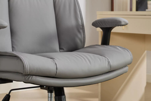 Ergonomic Cross Legged Modern <b>Leather</b> Office <b>Chair</b> Flip‑Up Armrests Adjustable Height for Office - Product Image 6