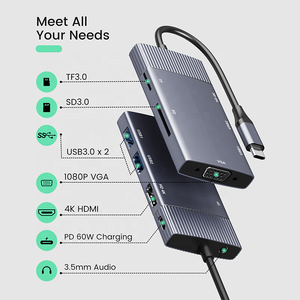 <span class=keywords><strong>Adaptateur</strong></span> multiport USB C Hub avec <span class=keywords><strong>HDMI</strong></span> <span class=keywords><strong>VGA</strong></span> USB C Splitter Hub chargeur pour MacBook Pro <span class=keywords><strong>Dell</strong></span> XPS ordinateurs portables - Product Image 3