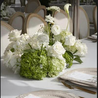 Susunan Bunga Calla Lily Putih Artificial Real Touch untuk Pernikahan, Dekorasi Meja Putih Hijau 30cm 40cm