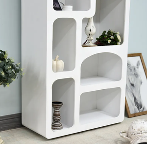 Muebles de madera para el hogar de estilo simple, estantería <span class=keywords><strong>blanca</strong></span> para sala de estar, estantería <span class=keywords><strong>Vintage</strong></span> nórdica, armario de almacenamiento moderno para sala de estar - Product Image 3