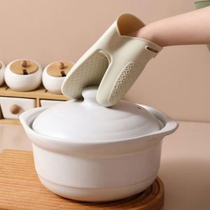 Mitaines de cuisson en silicone imprimées avec clip antidérapant et antiadhésif, accessoires d'isolation pour four, gants de cuisine - Product Image 3