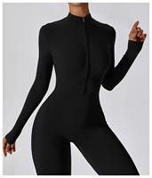 Baju Senam Seamless Fitness Sports Jumpsuit Ketat Lengan Panjang Yoga Bodysuit Seamless Yoga Jumpsuit
