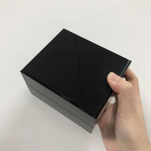 Rectangle <b>Wood</b> <b>Watch</b> Box With Cotton Inner Snap Closure Protective Case - Product Image 6