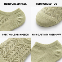 Direkt vom Hersteller: Atmungsaktive Bambusfaser-Mesh-Knöchelsocken für Damen, Unsichtbare Bootsocken mit Lochmuster, OEM Weiche Niedrig Geschnittene Socken im Großhandel