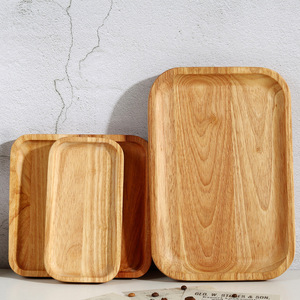 Japanese Style Rubberwood <b>Tray</b> 31x21cm 21x21cm 21x11cm Solid Color Minimalist Serving <b>Tray</b> For Coffee <b>Tea</b> Hotel Use - Product Image 1