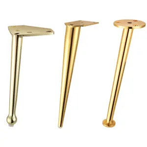Iron Tapered Sofa Leg Furniture Support For Chairs Bedsides Cabinets And Sofas Gold Brass And Steel Furniture Feet 100mm-400mm